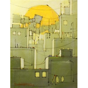 Salman Farooqi, 12 x 16 Inch, Acrylic on Canvas, Cityscape Painting, AC-SF-264